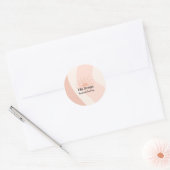 Custom Feminine Blush Pink Professional Boho Sun Classic Round Sticker (Envelope)
