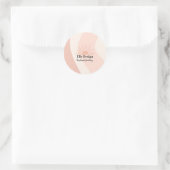 Custom Feminine Blush Pink Professional Boho Sun Classic Round Sticker (Bag)