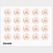 Custom Feminine Blush Pink Professional Boho Sun Classic Round Sticker (Sheet)