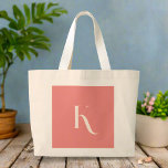 Custom Feminine Initial Name Blush Pink Monogram Large Tote Bag<br><div class="desc">This large tote bag in a feminine and elegant pink hue boasts a stylish design featuring an initial monogram, adding a personalized touch and sophistication to your ensemble. Its chic style offers both elegance and functionality, making it an ideal companion for your everyday essentials. Embrace a feminine and stylish tote...</div>