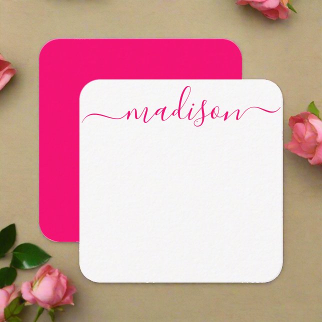 Custom Feminine Pink Typography Name Script  Card (Creator Uploaded)