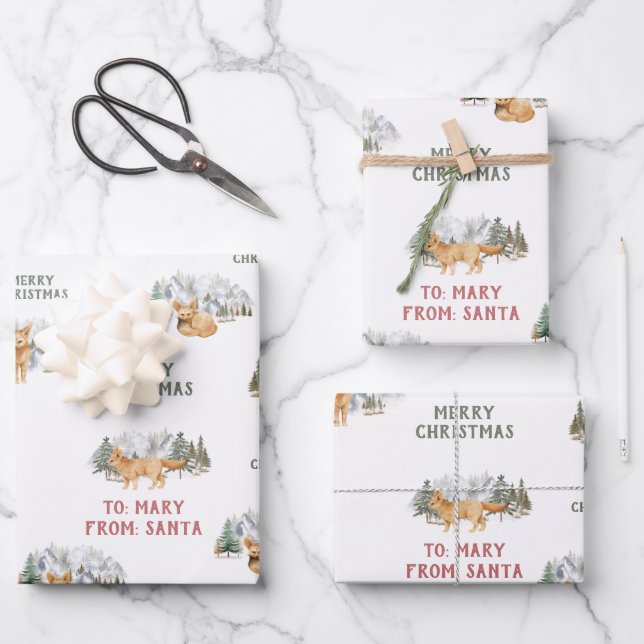 Custom Fennec Fox Gift Wrapping Paper (Front)