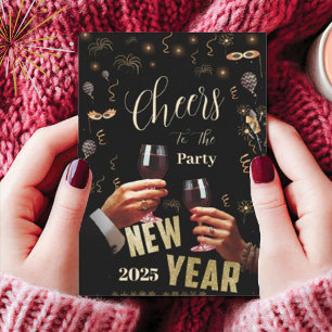 Custom Festive Cheers to the New Year Party  Invitation