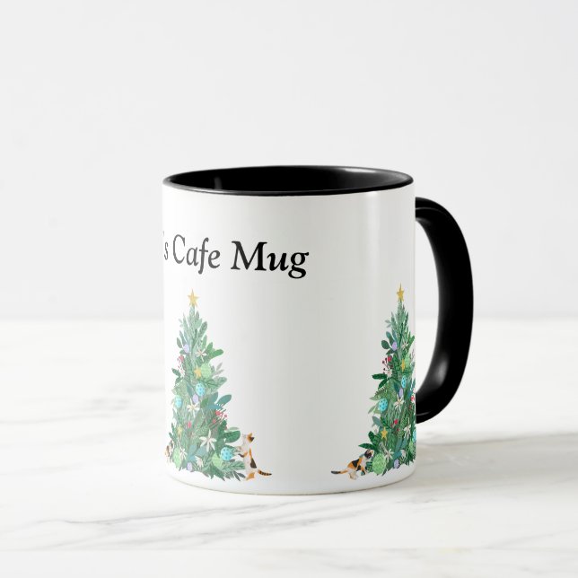 Custom Festive Christmas Tree Mug (Front Right)