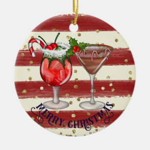 Custom Festive Holiday Drinks Christmas Ornament