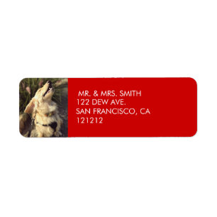Custom Festive Red Dog Christmas Return Address