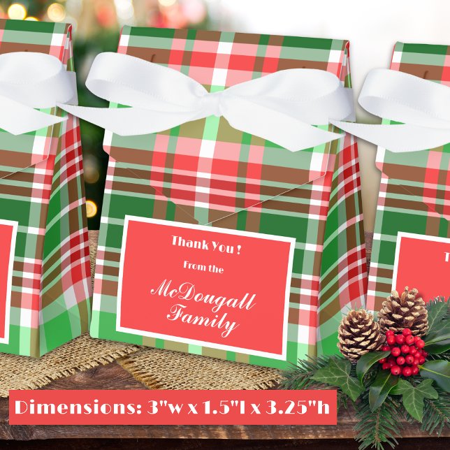 Custom Festive Red Green White Christmas Holiday Favor Box (Creator Uploaded)