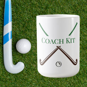 Custom Field Hockey Coach / Crossed Sticks Coach Coffee Mug