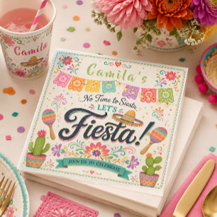 Custom Fiesta Party Napkins Colourful Mexican