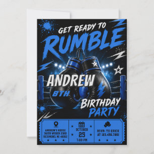 Custom Fighter Boxing Birthday Invitation