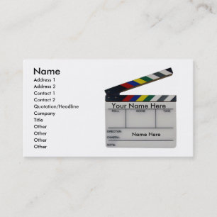 Custom Film slate clapboard movie business card