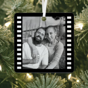 Custom Film Strip Christmas Ornament, Custom Photo Metal Ornament