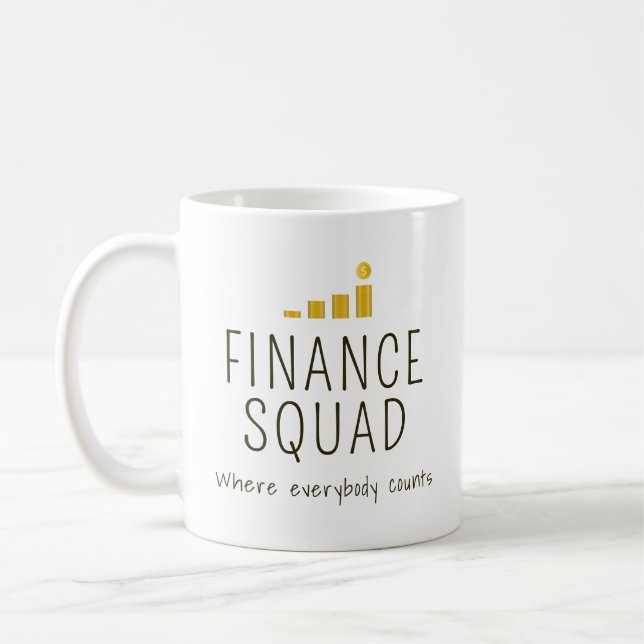 Custom Finance Squad Personalized Coffee Mug (Left)