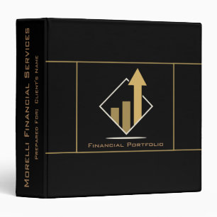 Custom Financial Portfolio Black Binder