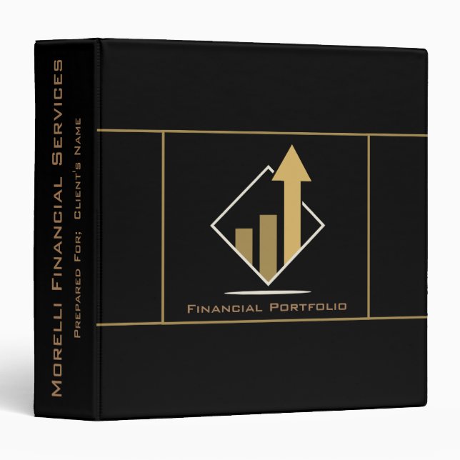 Custom Financial Portfolio Black Binder (Front/Spine)