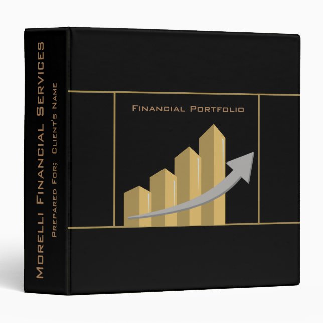 Custom Financial Portfolio Black Binder (Front/Spine)