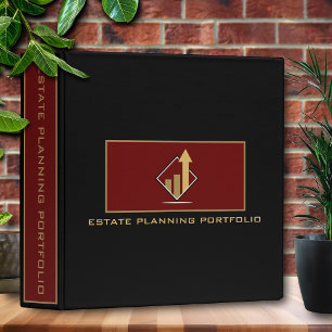 Custom Financial Portfolio Black Red 3 Ring Bind Binder