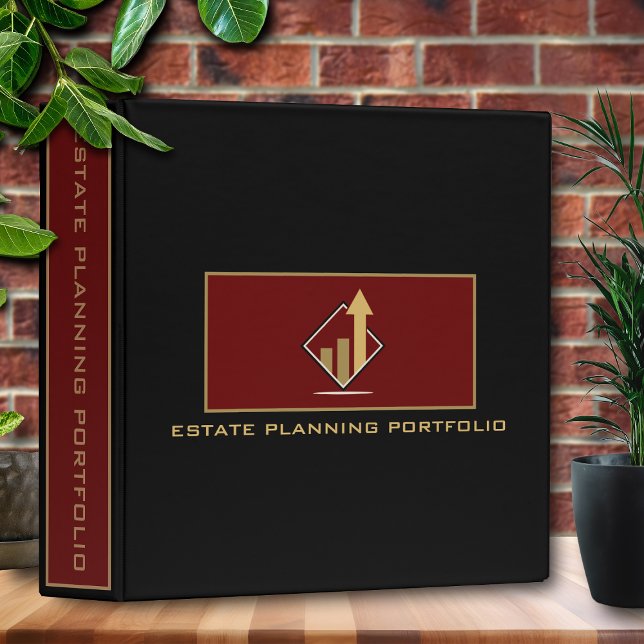 Custom Financial Portfolio Black | Red 3 Ring Bind Binder (Creator Uploaded)