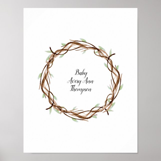 Custom Finger Print Wreath, Guest Book Alternative (Front)
