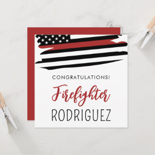 Custom Fire Academy Modern Firefighter Graduation Card