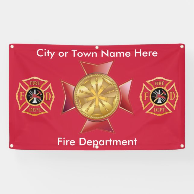 Custom Fire Chief Outdoor Banner (Horizontal)