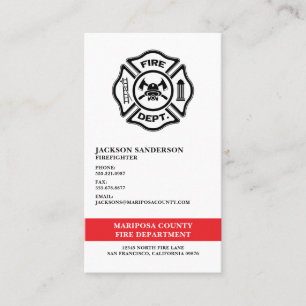 Custom Fire Department Firefighter Logo Business Card
