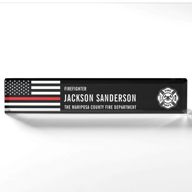 Custom Fire Department Firefighter Nameplate (Front)