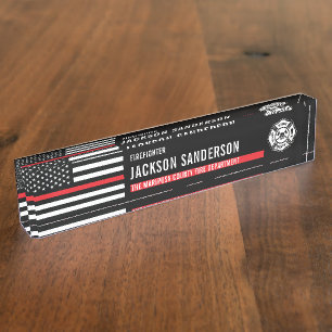 Custom Fire Department Logo Badge Firefighter Nameplate