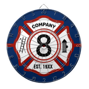 Custom Fire Station Number   Dartboard