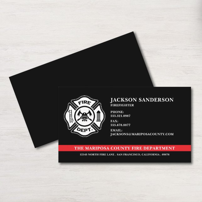 Custom Firefighter Fire Department Logo Business Card (Custom Firefighter Fire Department Logo Business Card)