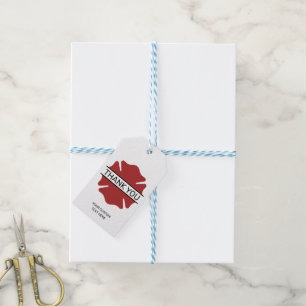 Custom Firefighter Red Logo Symbol Gift Tags
