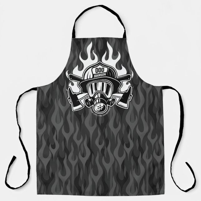 Custom Firefighter Rescue Fire Department Station Apron (Front)