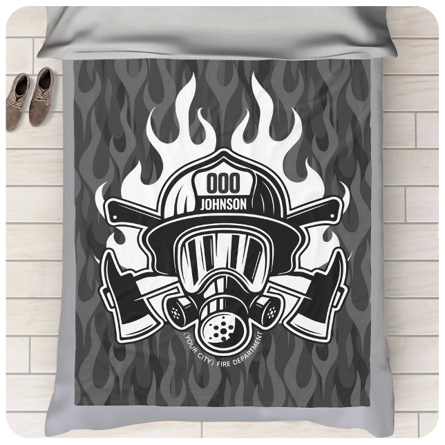 Custom Firefighter Rescue Fire Department Station  Fleece Blanket (Creator Uploaded)