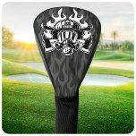 Custom Firefighter Rescue Fire Department Station Golf Head Cover<br><div class="desc">Personalized Firefighter Mask,  Axe and Helmet Fireman Fire Department Rescue with Ghost Flames Background design - Customize with your Name,  Station/Dept Number and location.</div>