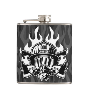 Custom Firefighter Rescue Fire Department Station  Hip Flask