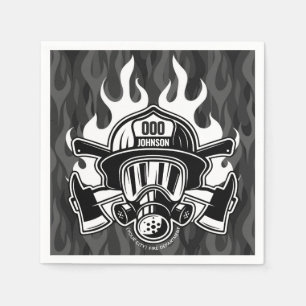 Custom Firefighter Rescue Fire Department Station  Napkin