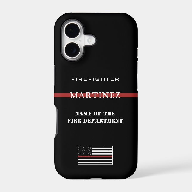 Custom Firefighter Thin Red Line Fire Department (Back)