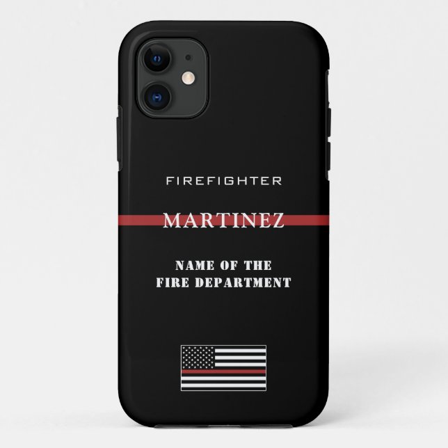 Custom Firefighter Thin Red Line Fire Department Case-Mate iPhone Case (Back)