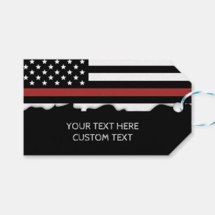 Custom Firefighter Thin Red Line Fire Department Gift Tags