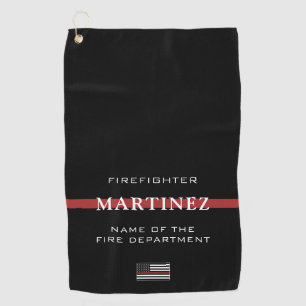 Custom Firefighter Thin Red Line Fire Department Golf Towel