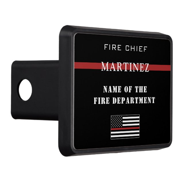 Custom Firefighter Thin Red Line Fire Department Trailer Hitch Cover (Right)