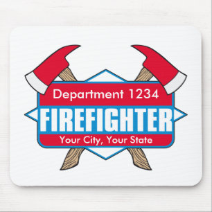Custom Firefighter with Axes Mouse Pad
