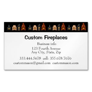 Custom Fireplaces Business Card Magnet