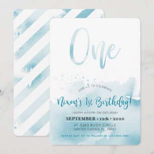 CUSTOM first birthday invite for Nixon