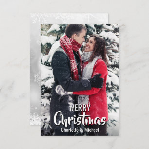 Custom First Christmas Married Engaged   PHOTO Invitation