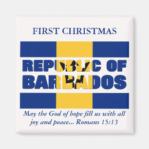 Custom First Christmas Republic of Barbados Magnet