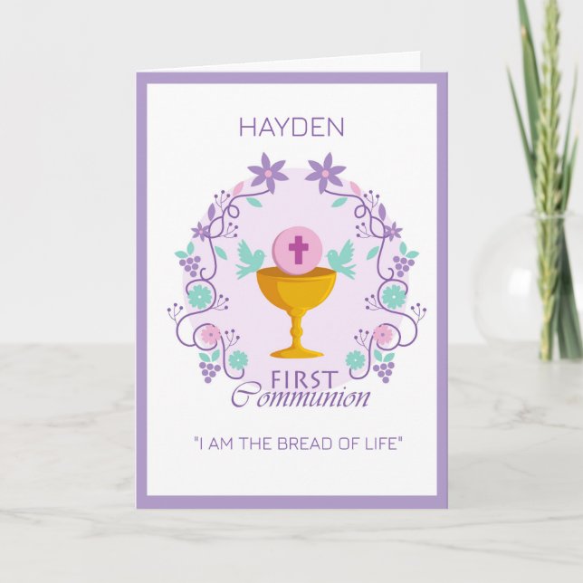 Custom First Communion Blessings Card (Front)
