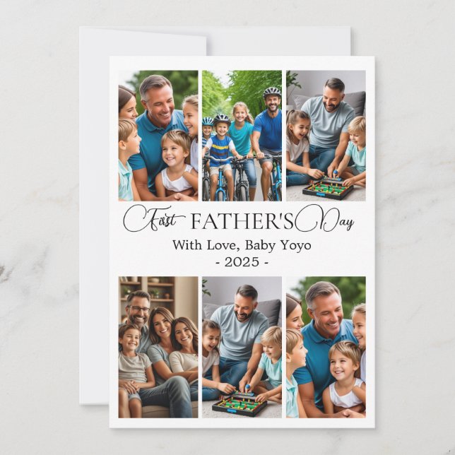 Custom First Father’s Day Photo Collage card (Front)