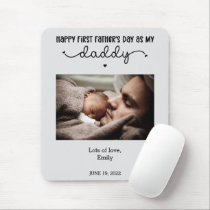 Custom First Father's Day Cute Minimalist Photo Mouse Pad