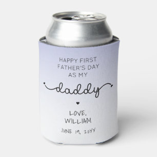 Custom First Father's Day New Daddy Keepsake Gift Can Cooler